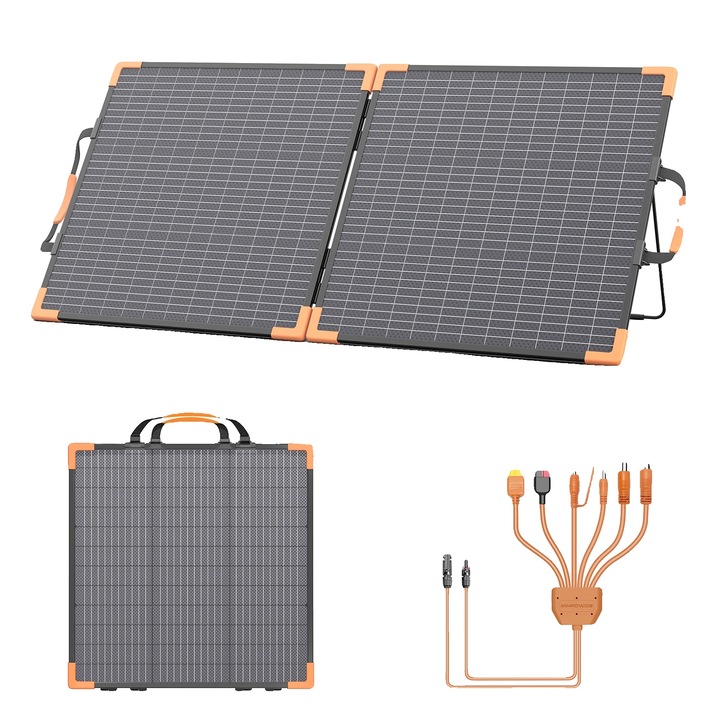 Panou solar 100W, design pliabil, eficienta ridicata, 2 panouri, 48.4x24x0.78in