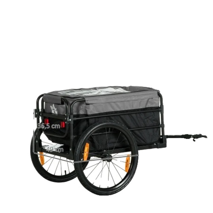 Remorca bicicleta, functie carucior, roti pneumatice mari, 130x64cm, capacitate 40kg