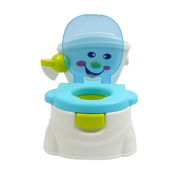 Toaleta portabila, design durabil, usor de curatat, albastra, 36x30x42cm