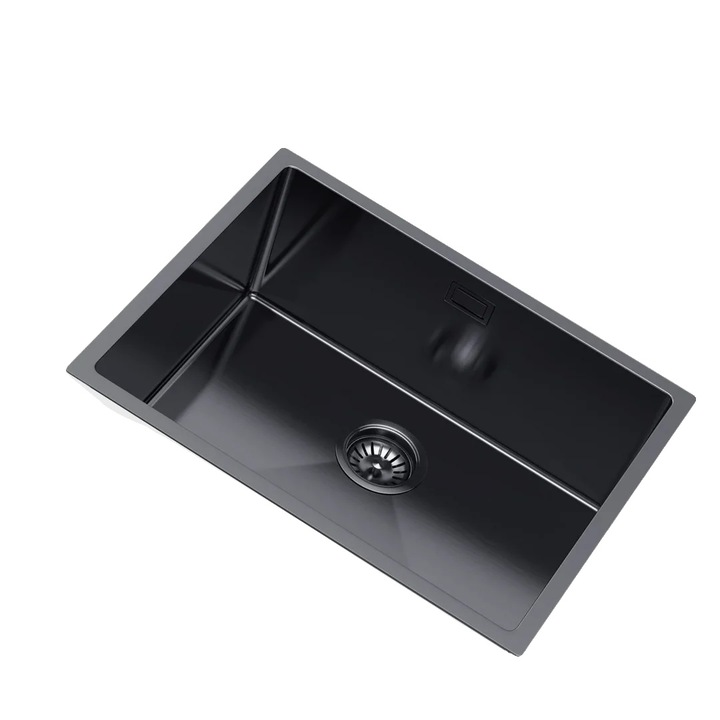 Chiuveta bucatarie, neagra, o singura cuva, otel inoxidabil, 540x440x210mm