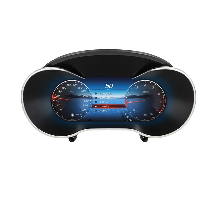 Display Digital 12.3 inch, Plug and Play, compatibilitate pentru W205, metal si plastic