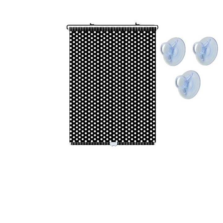 Rulouri de soare, negru, 58x125cm, instalare cu ventuze, set ajustabil