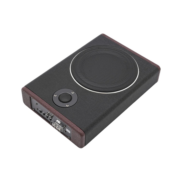 Subwoofer auto 8", design compact, performanta bass imbunatatita, 37x25x7.5cm