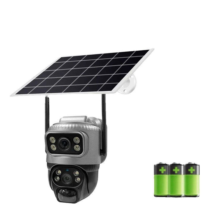 Камера за наблюдение, 4G, WiFi, устойчива на атмосферни влияния, цветно и инфрачервено нощно виждане, 120°
