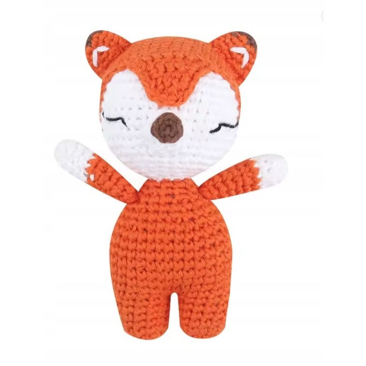 Plüssjáték, róka modell, kézzel készített, 12cm, többszínű