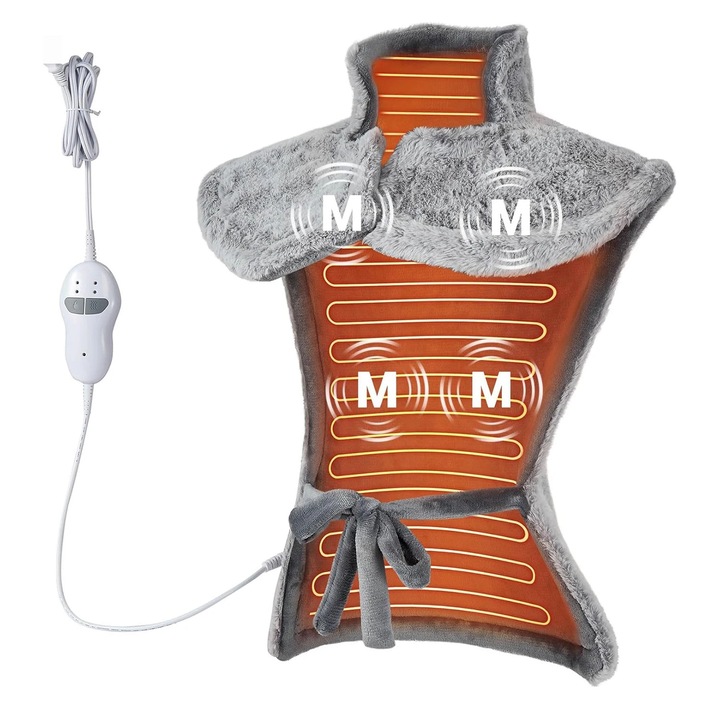 Patura termica, design ergonomic, 2 setari de caldura, gri