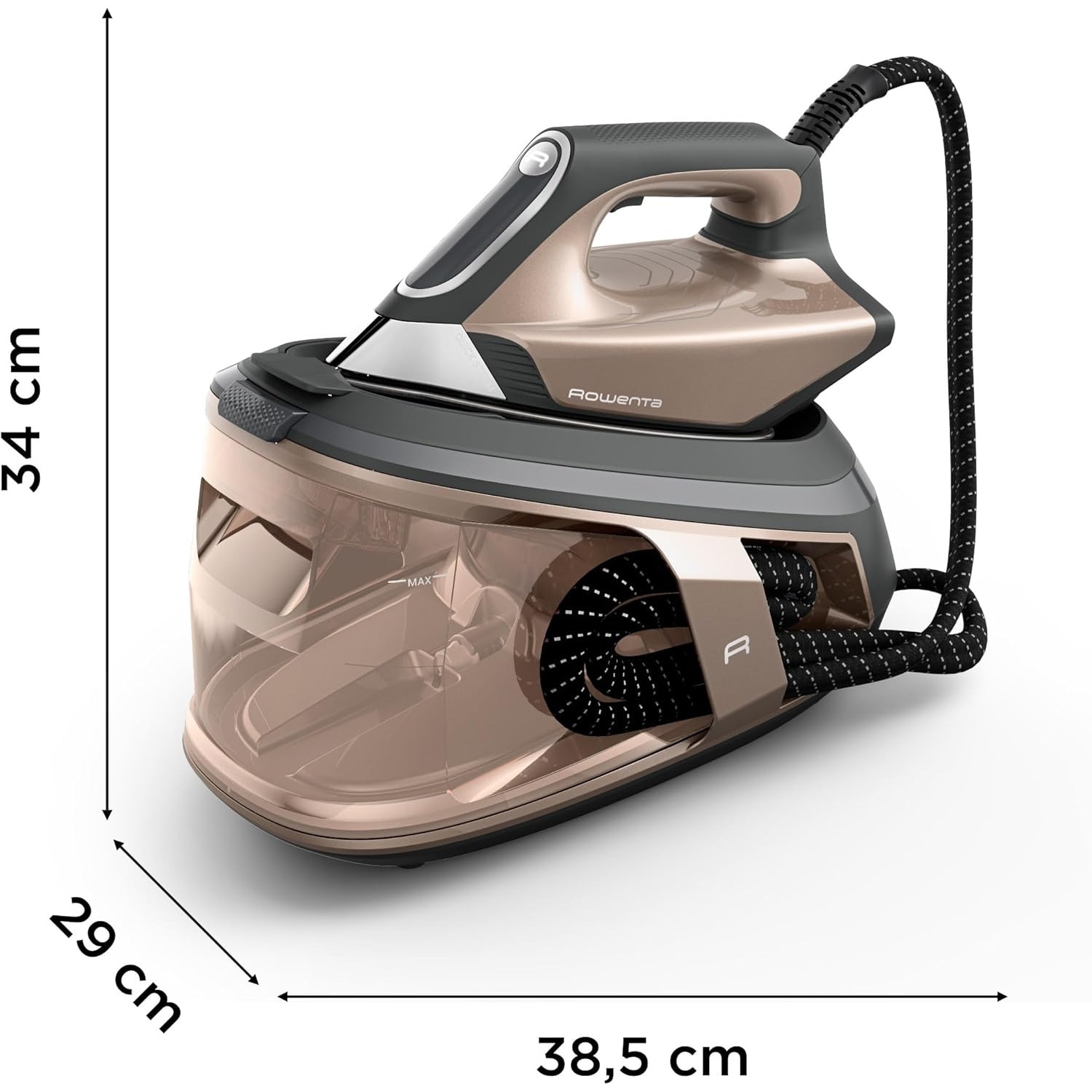 Rowenta Force Pro 500 - Statie de calcat cu abur, 2800 W, Jet de abur 550 g/min, Eco Mode, Quicksteam, Maro/Negru, VR9033F0