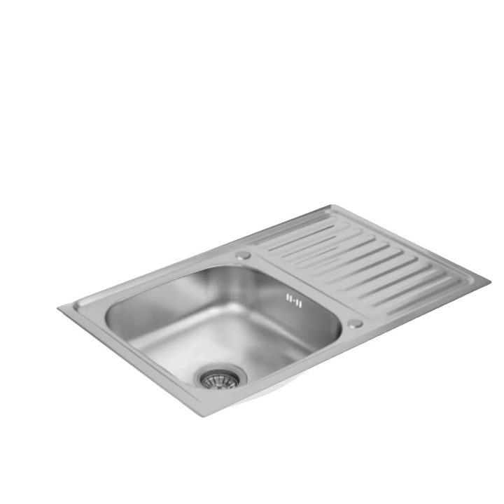 Chiuveta bucatarie, 80x50cm, montare de sus, cu suport reversibil, inox