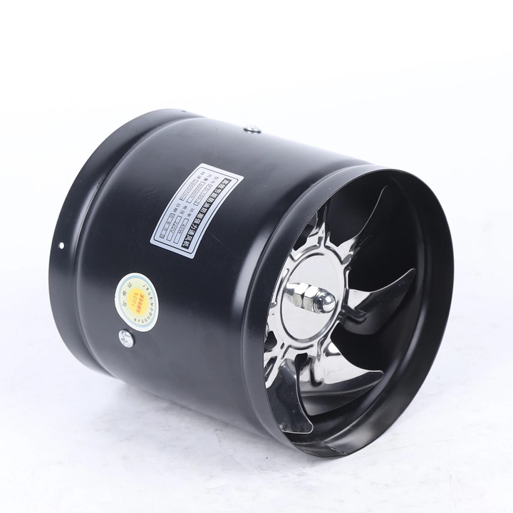 Ventilator de teava, Extractor aer pentru bucatarie/baie, Ø 150 mm, 40 W, 220 V 50 Hz, 500 m³/h, 2800 rpm, Zgomot redus, Negru