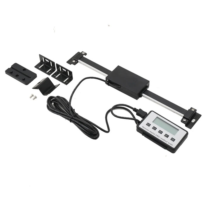 DRO rigla liniara digitala pentru freza/strung, SXC-WWHWWH-DE002, Precizie inalta, Afisaj la distanta, Baza LCD, Portocaliu