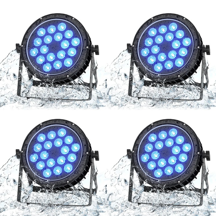 Proiector PAR RGBW 180W, control DMX512, IP65, lumina calda, 4/8 canale