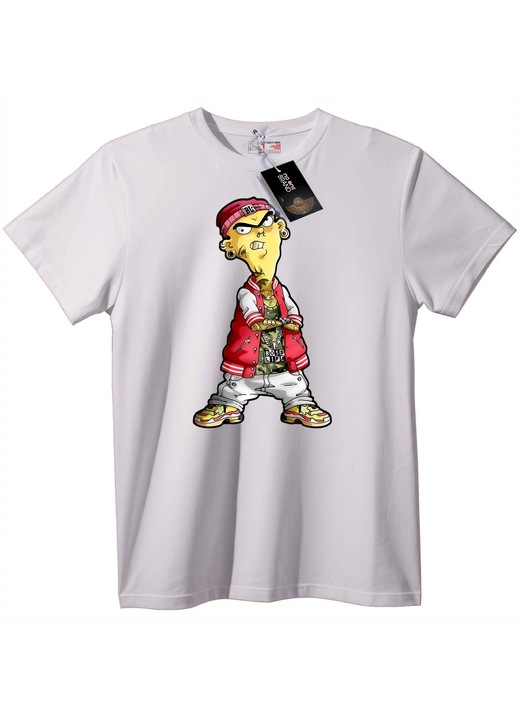 Tricou desen animat Hip Hop, Alb