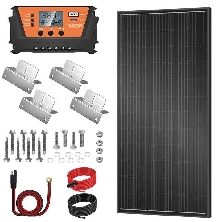 Kit panou solar, 200W, monocrystalline, eficienta 24%, utilizare in aer liber