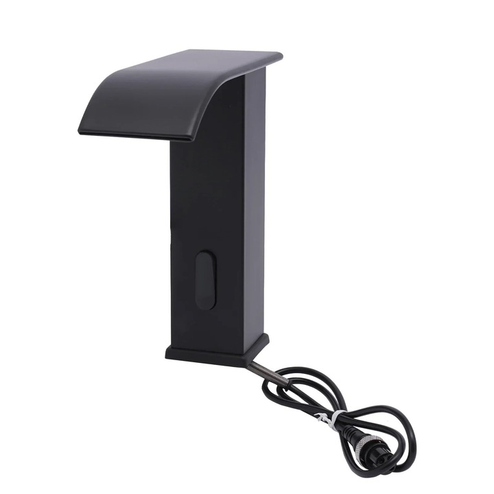Baterie cu senzor infrarosu, baterie automata pentru lavoar baie, montaj pe blat, alama si inox 304, distanta senzor 5 cm, negru