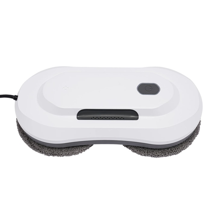 Robot de curatare geamuri, Electric, 72 W, Telecomanda, Rezervor 50 ml, Coarda de siguranta 4 m, Baterie 500 mAh, Alb