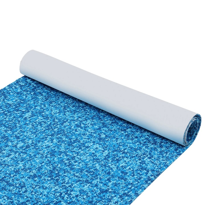Covoras punte barca EVA, Mat antiderapant autoadeziv, 240 x 90 cm, 6 mm, Pentru barca, caiac, autorulota, Albastru deschis