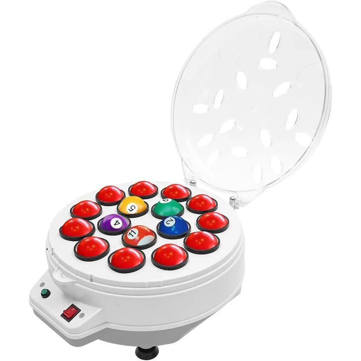 Curatator pentru bile de biliard, Masina de lustruit electrica, Automata, Pentru 16 bile, Curata si lustruieste, Alb