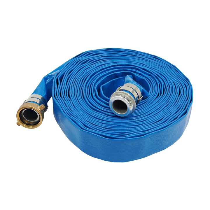 Leeresztő tömlő, 50 láb, korrózióálló, rugalmas, kék