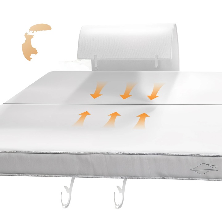 Punte de saltea, 230x50cm, alb, design anti-alunecare, potrivit pentru orice tip de pat