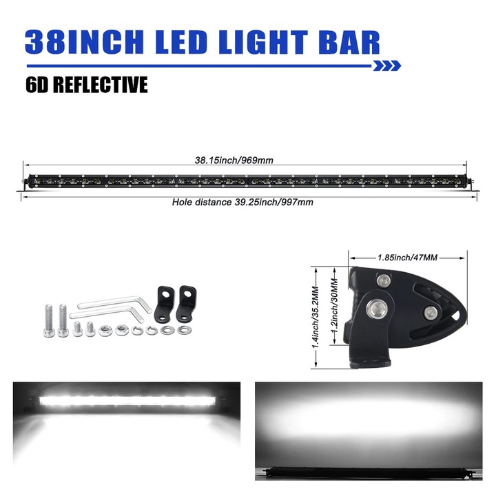 Bara LED 38inch 6000K 6000 lumen vízálló