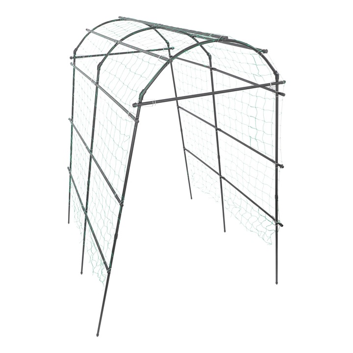 Arcada de gradina, Pergola/trelia metalica, 1, 83×1, 15×2, 3 m, Rezistenta la rugina si intemperii, Pentru plante cataratoare si nunta, Negru