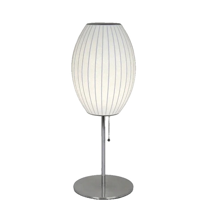 Veioza 1D, design elegant, lumina calda, metal, abajur din tesatura, 90-260V