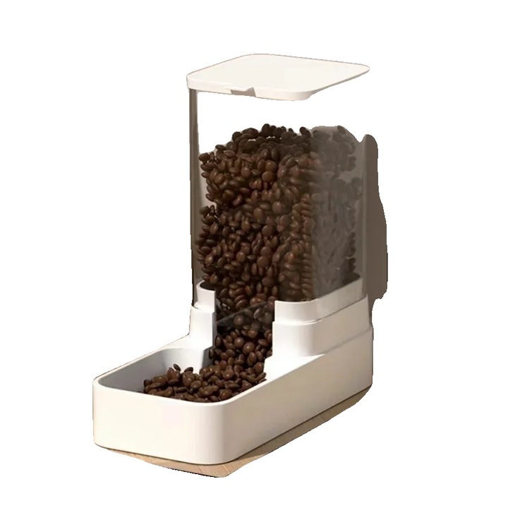 Dispenser automat pentru animale, 1.5kg hrana, design modern, set cu bol pentru apa
