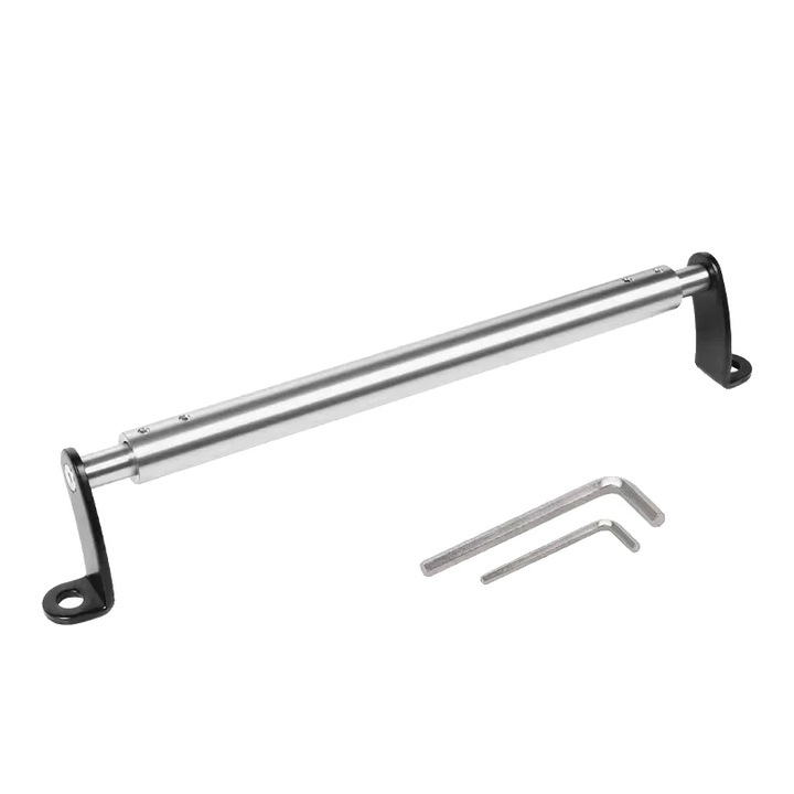 Bara de extensie, lungime reglabila, aliaj durabil de aluminiu, argintiu
