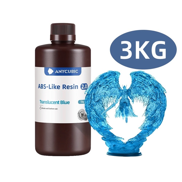 Rasina 3D, 3KG, Áttetsző-Kék, nagy pontosság, továbbfejlesztett ellenállás