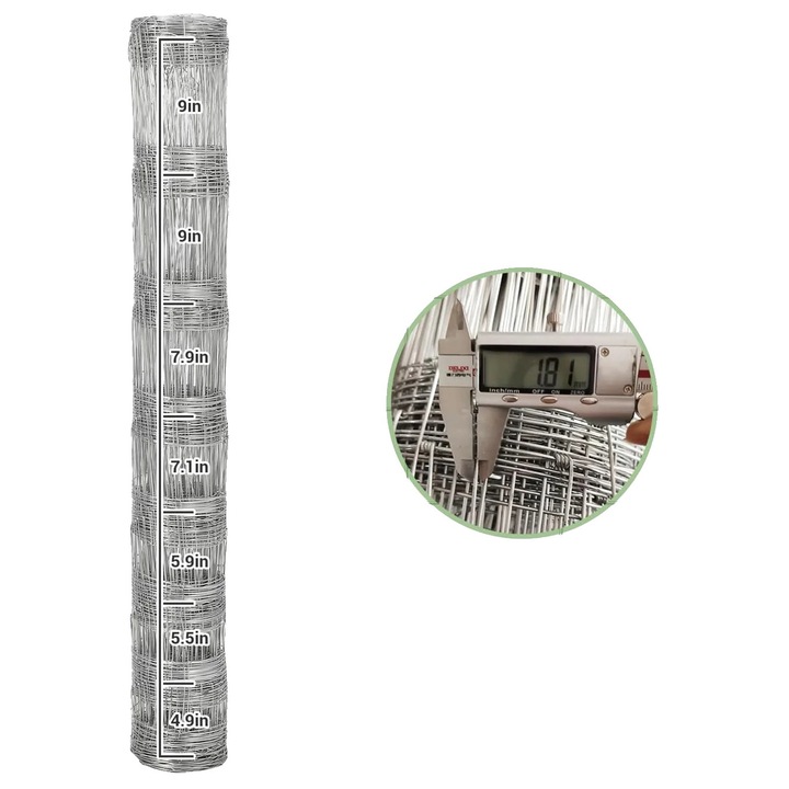 Gard de ferma, otel galvanizat, design plasa gradient, argintiu 4x328 FT