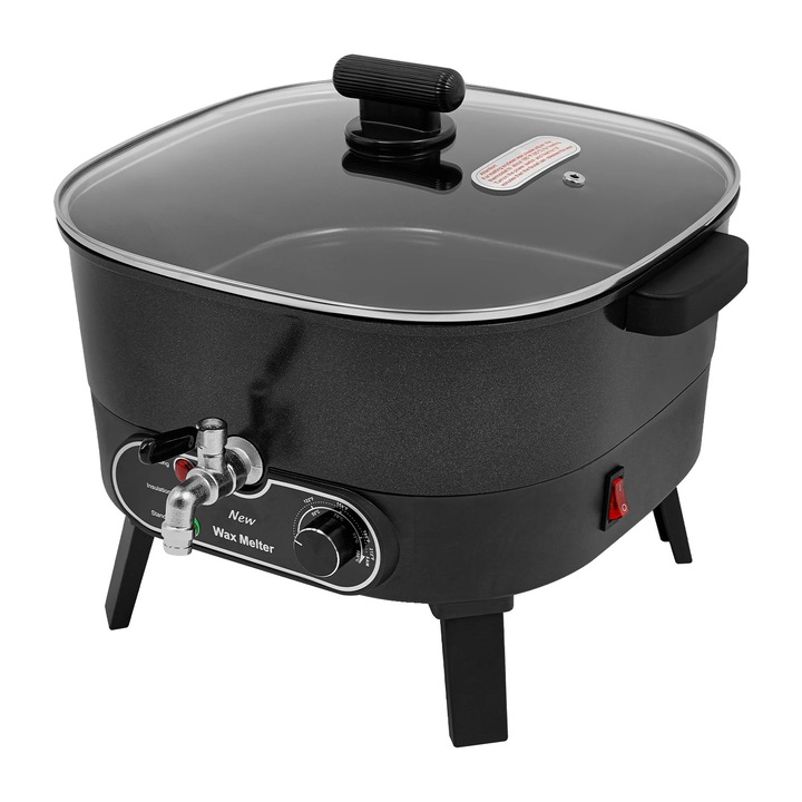 Topitor de ceara, capacitate 6L, control temperatura ajustabil, negru, 35.5x35.5x30cm