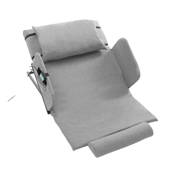 Állítható elektromos ágy, kényelmes kialakítás, könnyű távirányítós beállítás, világosszürke, 120x73cm