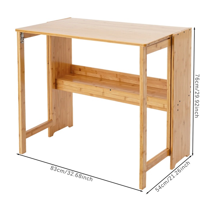 Birou pliabil, design compact, modern, culoare lemn, 15x20kg