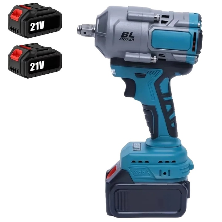 Cheie cu impact electric fara fir, 3000N.m, viteza variabila, set cu 2 baterii, 20V