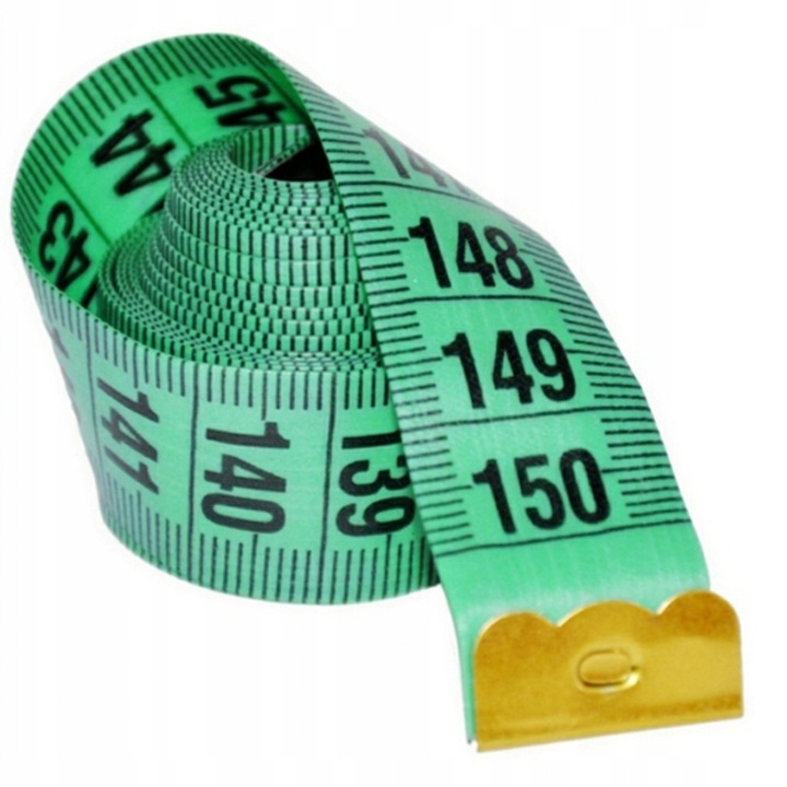 Metru de croitorie in cutie ETUI Metru Centimetru retractabil 150 cm Verde