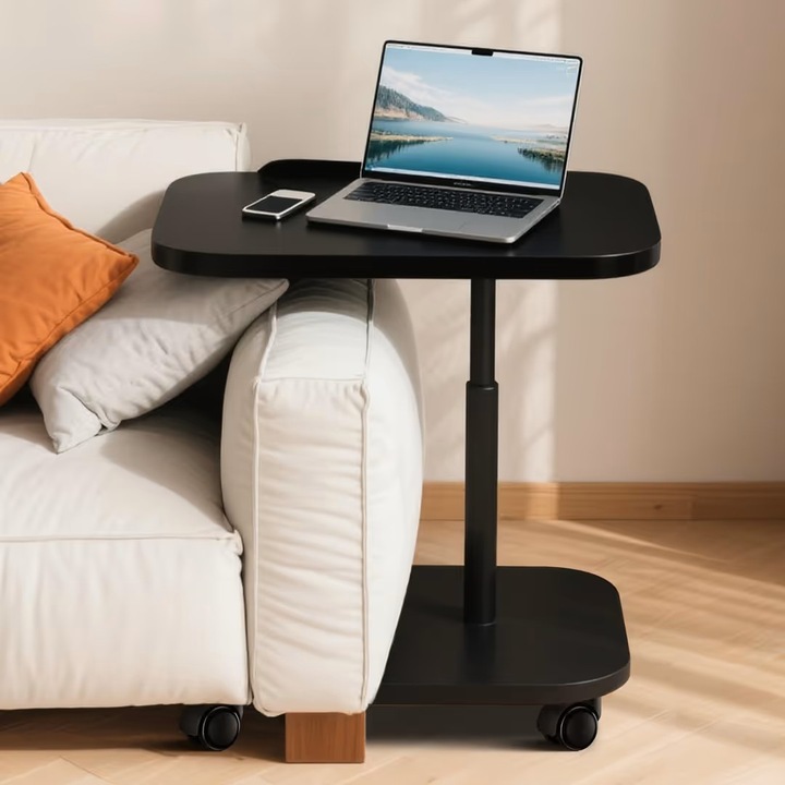 Masuta de cafea cu picior ajustabil pentru pat/canapea, negru