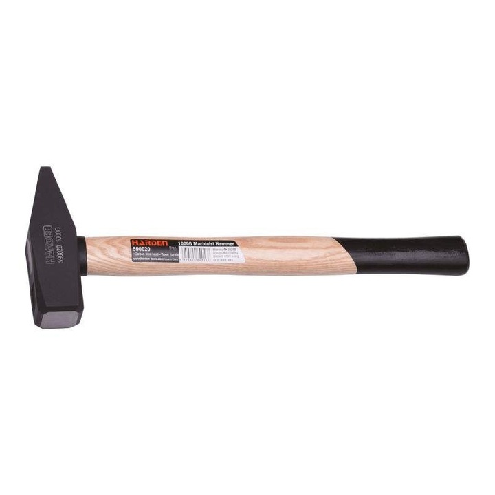 Ciocan pentru mecanici cu Coada din Lemn de Stejar, Profesional, Harden, 800 g