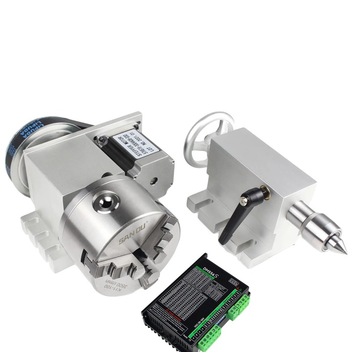 Ax rotativ CNC, 3 ciocane K11-100, motor pas cu pas, constructie durabila, 115mm x 65mm