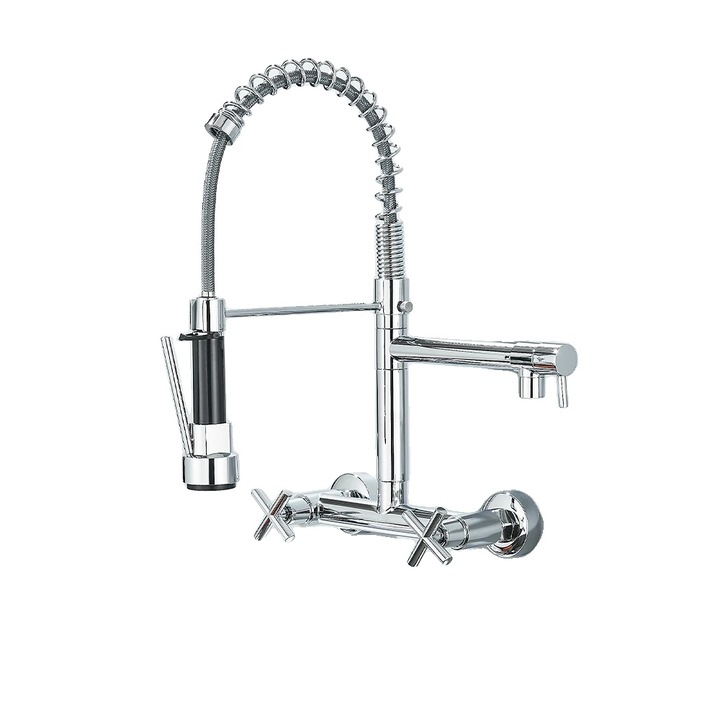 Fali csaptelep, kétkaros, króm