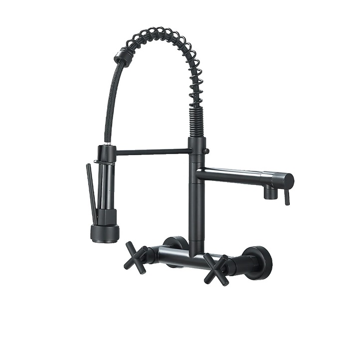 Fali csaptelep, kétkaros, fekete