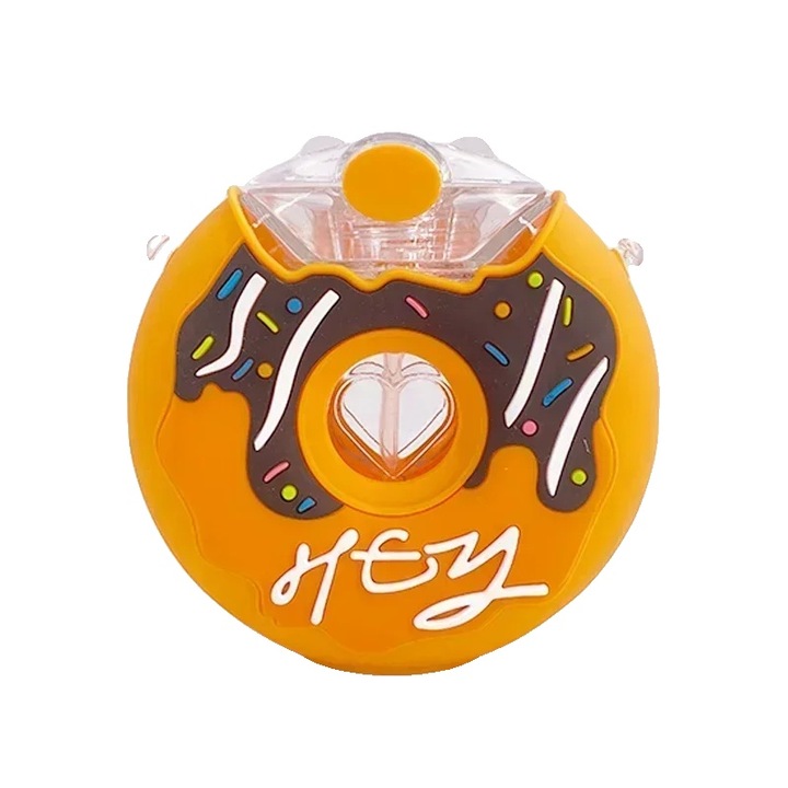 Etetőtál, fánk alakú, újrafelhasználható, 380ml, narancssárga