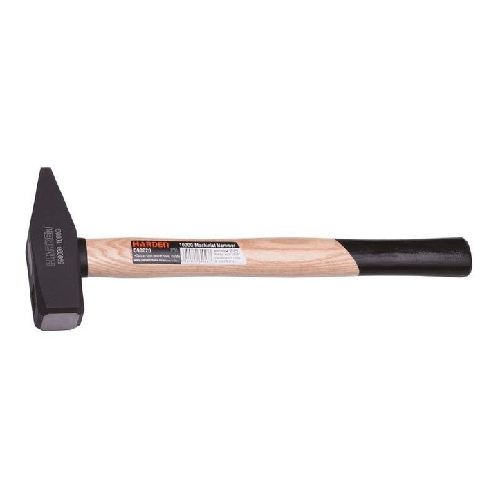 Ciocan pentru mecanici cu Coada din Lemn de Stejar, Profesional, Harden, 1000 g