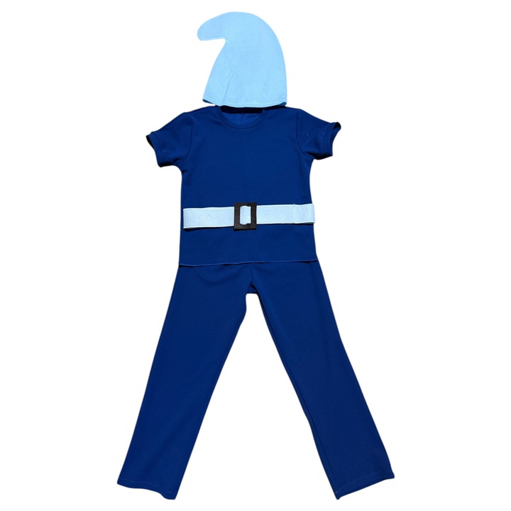 Costum serbare pitic, albastru cu accesorii bleu 5-6 ani, 110-116 cm