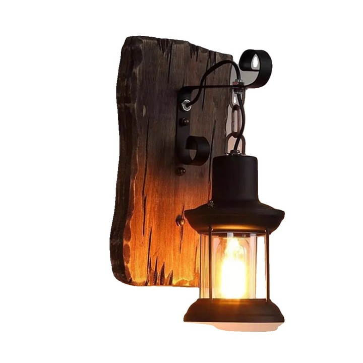 Аплици, индустриален дизайн, регулируемо осветление, черен, комплект 2 бр