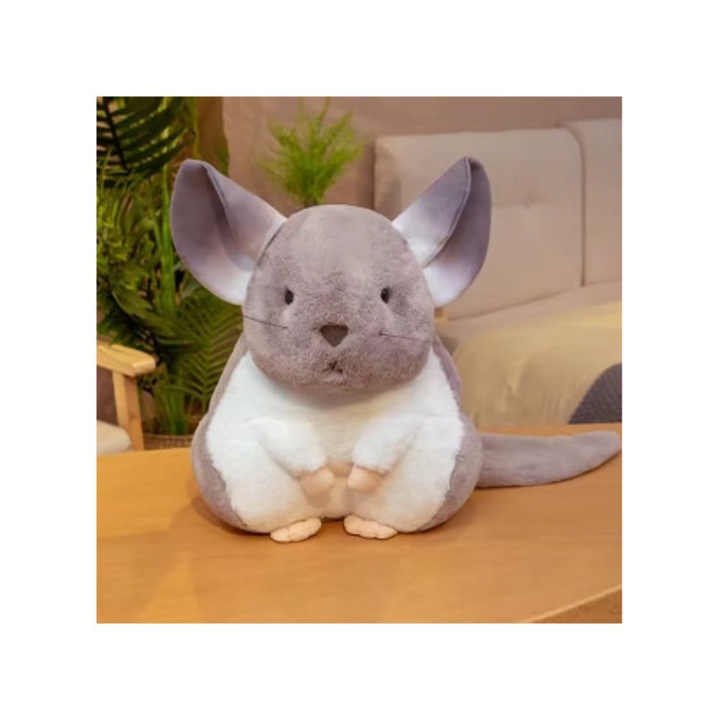 Plüssjáték, csincsilla, 35 cm, többszínű, puha anyag, gyermekbiztonság