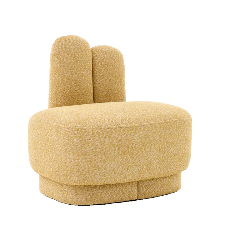 Taburet, design modern, confort mediu, galben