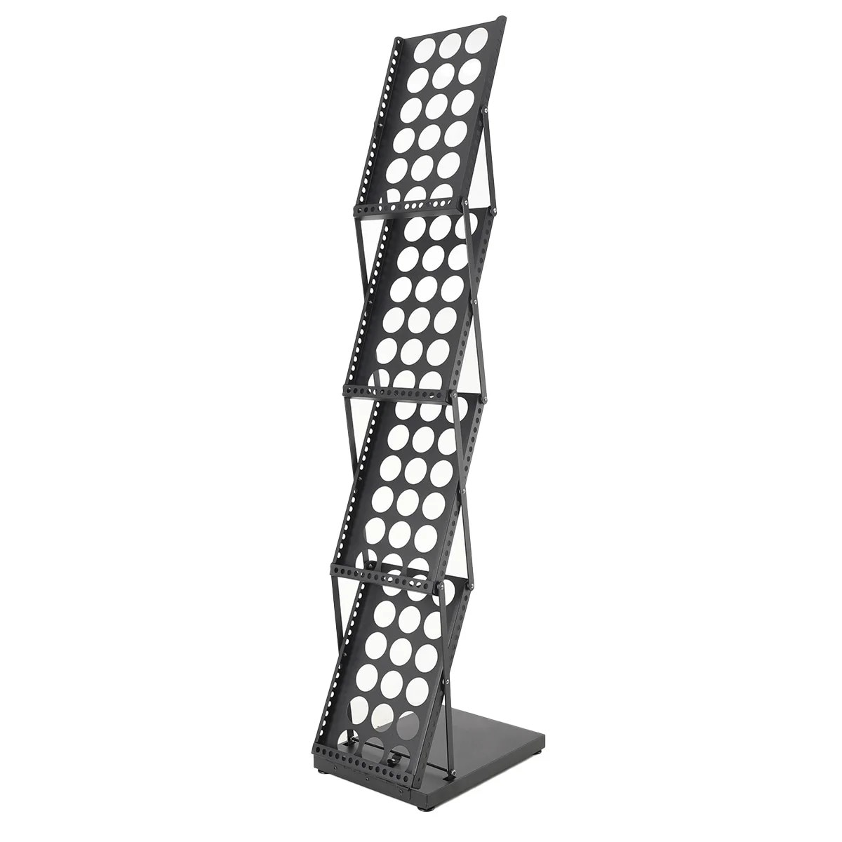 Raft pliabil, design portabil, expunere multi-nivel, negru, 4 etaje ...