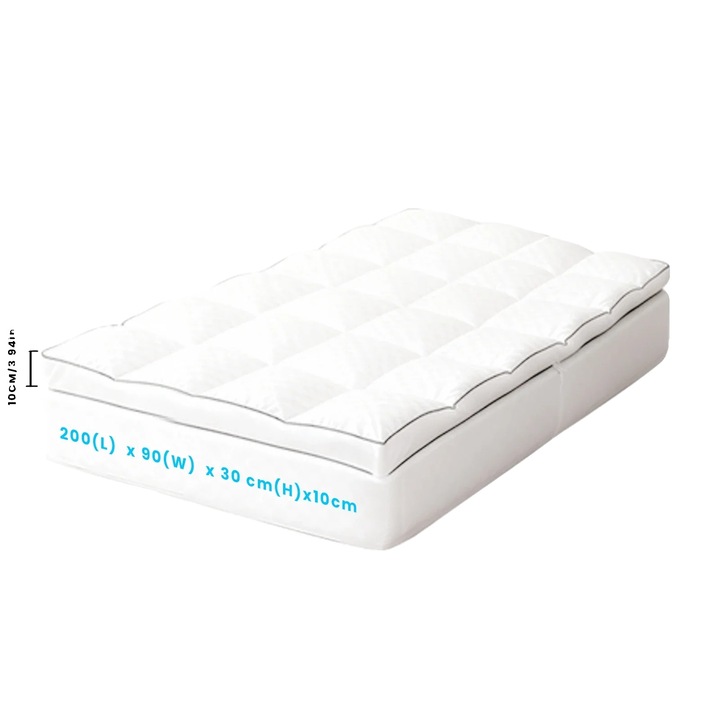 Topper saltele, 90x200cm, design respirabil, material poliester/bumbac