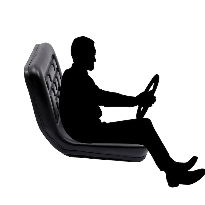 Traktorülés, vízálló anyag, állítható sín, fekete, 35x36x30cm