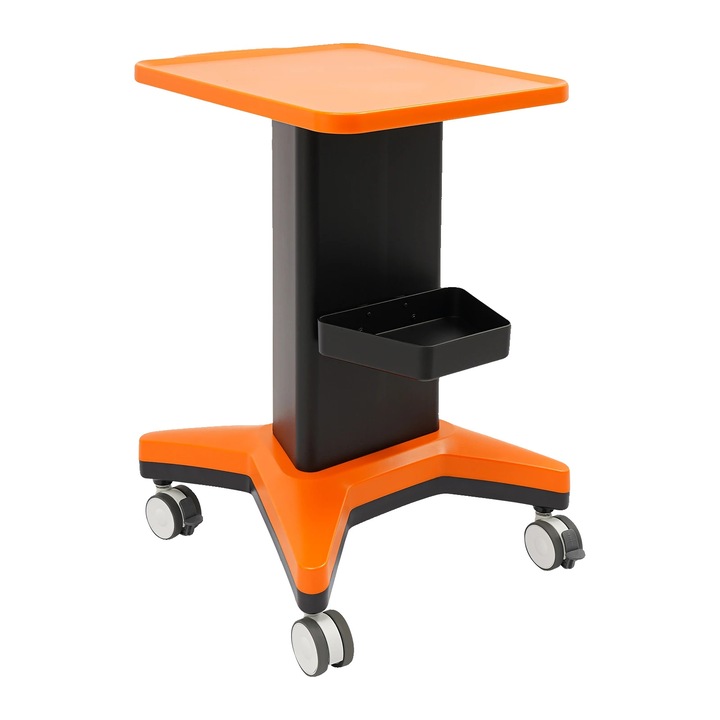 Carucior de frumusete, design pe podea, capacitate de 60kg, portabil, portocalie, 45x40cm